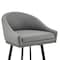 Armen Living Noran Swivel Bar Stool in Black Metal with Gray Faux Leather 840254335738 - alternate 10
